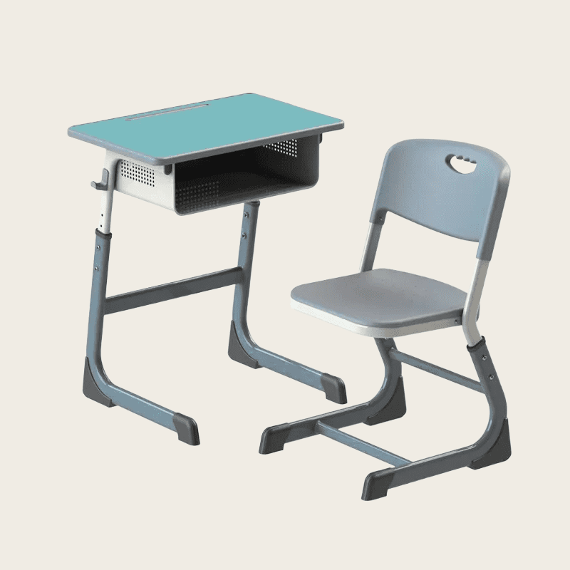 Light Blue Adjustable Student Desk and Chair Set image 2