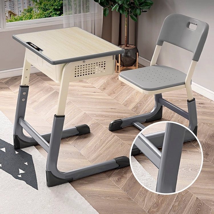 Yellow Adjustable Student Desk and Chair Set image 2
