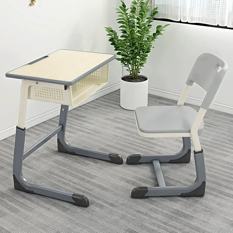 Yellow Adjustable Student Desk and Chair Set image 1