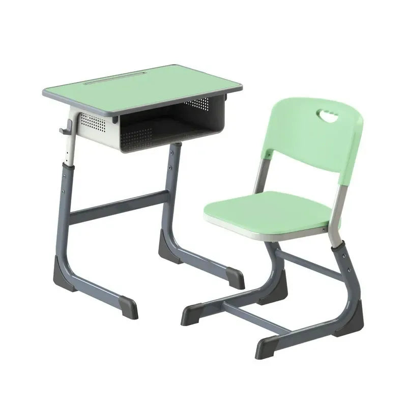 Green Adjustable Student Desk and Chair Set image 0