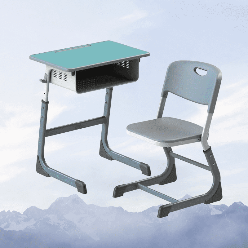 Light Blue Adjustable Student Desk and Chair Set image 1