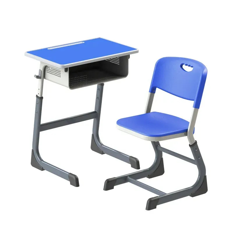 Dark Blue Adjustable Student Desk and Chair Set image 0